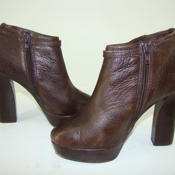 LIEBESKIND WOMENS BROWN LEATHER ANKLE BOOTS SIZE 38 / US 7.5 C122 - Picture 11 of 13